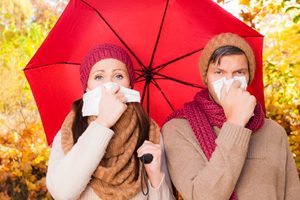 During late fall and winter, you'll still have to manage allergies.